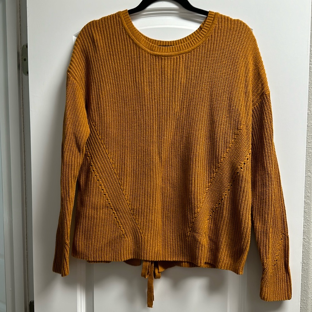 Lucky Brand golden sweater with tie back